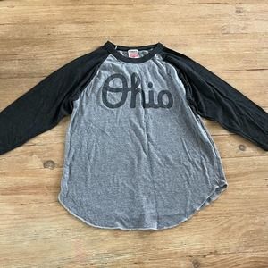 Homage Ohio State Buckeyes Kids Baseball Raglan Tee Long Sleeve Ohio Size 12